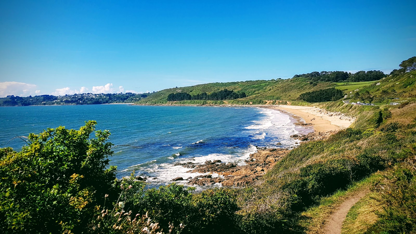 Foto di Plage de Goas Lagorn con una superficie del sabbia beige