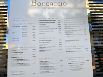 Menu du Boccaccio à Nice