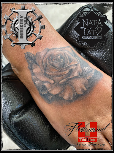 Explore portrait sleeve tattoo ideas, creative tattoo ideas in Moweaqua, available at Fleshwound Tattoo