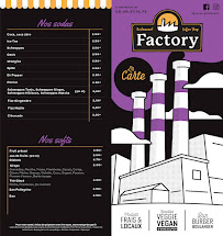 Menu / carte de Factory à Poitiers