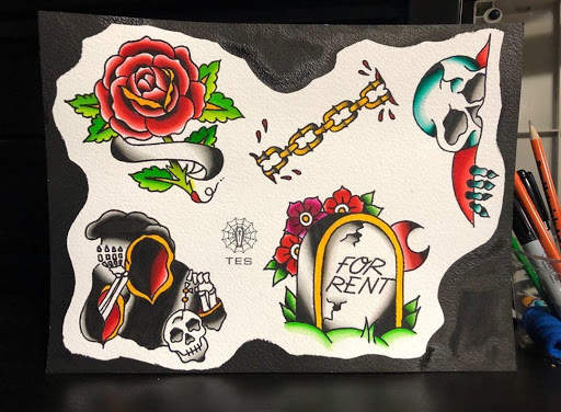 Explore grunge tattoos ideas, creative tattoo ideas in Los Angeles, available at Tinta Rebelde hardcore tattoo