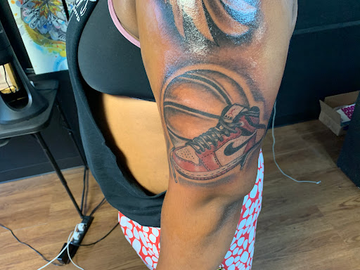 Explore male bicep tattoo ideas, creative tattoo ideas in Raleigh, available at Urban Ink society