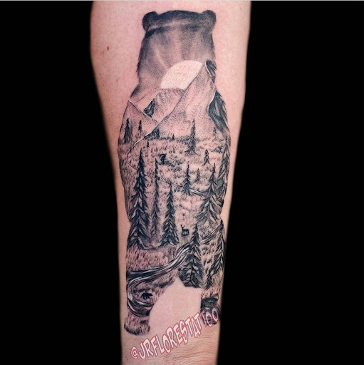 Explore background ideas for sleeve tattoos, creative tattoo ideas in Caldwell, available at Blue Ring Studio Tattoo & Piercing