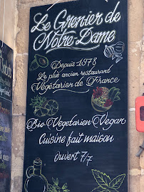 Le Grenier de Notre Dame à Paris menu