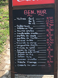 Ben-Hur Char à Huîtres à Saint-Martin-de-Ré menu