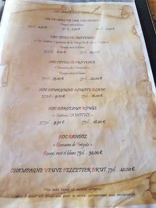 menu du restaurants La Terrasse du Port à La Seyne-sur-Mer