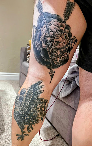 Explore black clover tattoo ideas, creative tattoo ideas in Denver, available at Til Death Tattoo