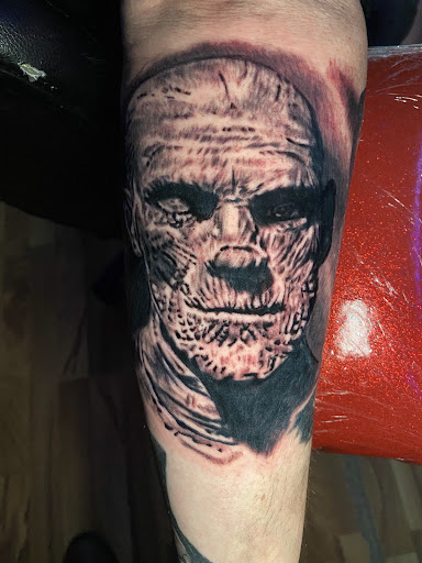 Explore left hand tattoo ideas, creative tattoo ideas in Chicago, available at Shreds Inferno Custom Tattoos