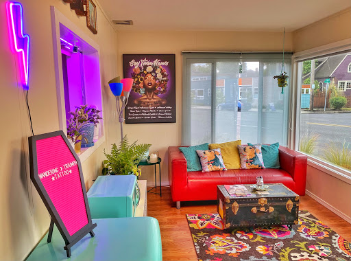 Explore bikini line tattoo ideas, creative tattoo ideas in Portland, available at Wandering Triumph Tattoo