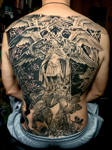 Explore leg tattoos idea, creative tattoo ideas in Addison, available at Cat Tattoo