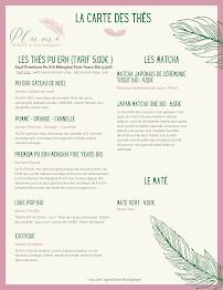 Menu / carte de Plume - Salon de Thé & Gourmandises à Salon-de-Provence