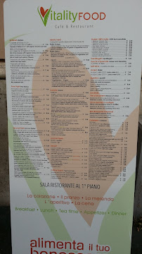 Menu / carte de VitalityFood à Rome