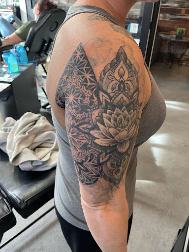 Explore men shoulder tattoo ideas, creative tattoo ideas in Great Falls, available at Alpha Tattoos & Piercings