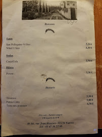 Pizzeria Spiga d'Oro 2 à Vanves (le menu)