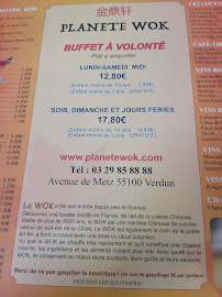 Planète Wok à Verdun menu