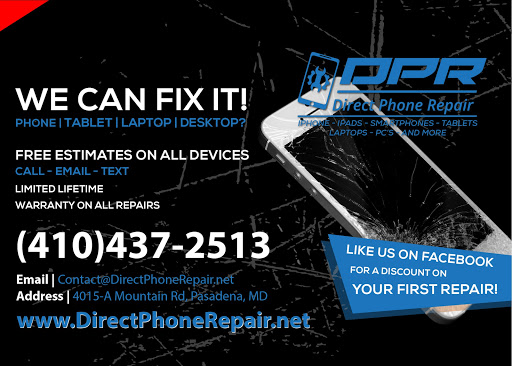 Mobile Phone Repair Shop «Direct Phone Repair», reviews and photos, 4015-A Mountain Rd, Pasadena, MD 21122, USA