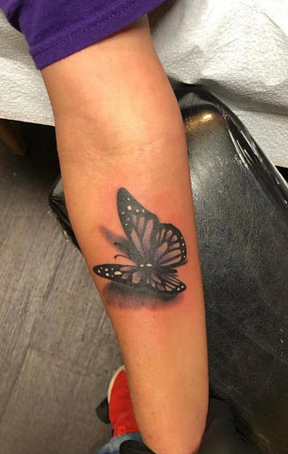 Explore shoulder flower tattoo ideas, creative tattoo ideas in Goose Creek, available at Red Kirin Tattoo