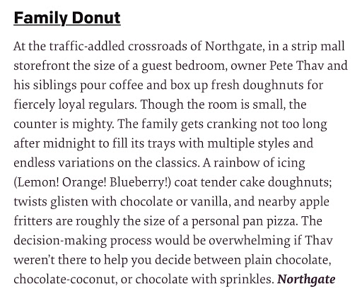 Donut Shop «Family Donut Shop», reviews and photos, 2100 N Northgate Way, Seattle, WA 98133, USA