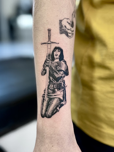 Explore tattoo connection ideas, creative tattoo ideas in Orange, available at Baron Art Tattoo