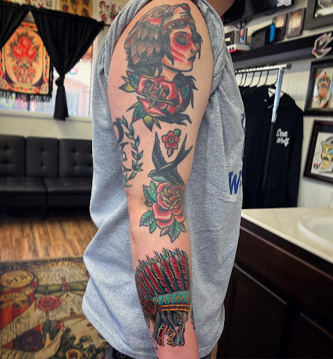 Explore design tattoo ideas for men, creative tattoo ideas in Madera, available at Sea Wolf Tattoo