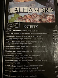Restaurant halal L'Alhambra à Lille (le menu)