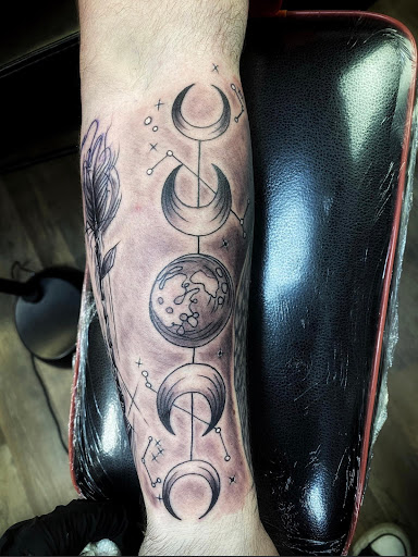 Explore insanity tattoo ideas, creative tattoo ideas in Whiteville, available at Coup de Gras 2.0 Tattoo and Body Piercing