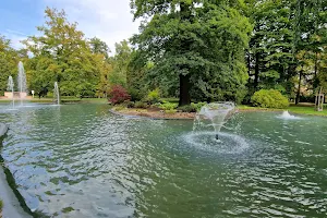 Jezírko s fontánou v Městských sadech • Ein Teich mit Springbrunnen im Stadtgarten image