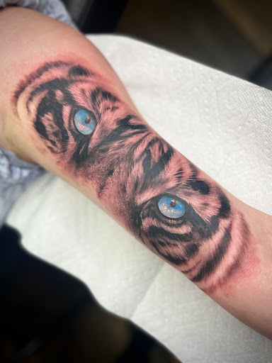 Explore women thigh tattoo ideas, creative tattoo ideas in Pontotoc, available at The Ink Galleria