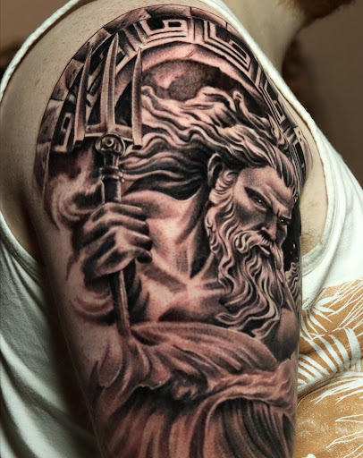 Explore viking tattoo sleeve ideas, creative tattoo ideas in Montgomery, available at Flying Eye Tattoo Studio