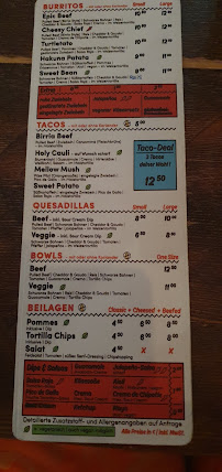 Restaurant mexicain Hungry Turtle à Ulm (le menu)