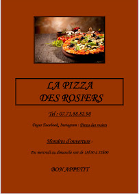 Carte du Pizza Des Rosiers à Saint-Julien-les-Rosiers