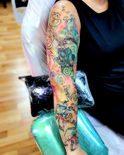 Explore stitching tattoo ideas, creative tattoo ideas in Benton, available at Spectrum Tattoo