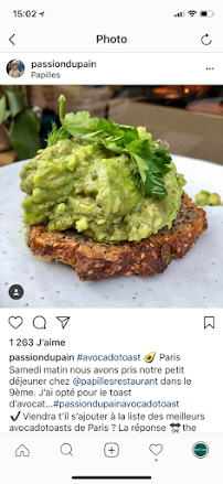 Avocado toast du Restaurant brunch Papilles à Paris - n°8