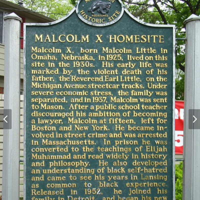 Malcolm X Homesite Historical Marker