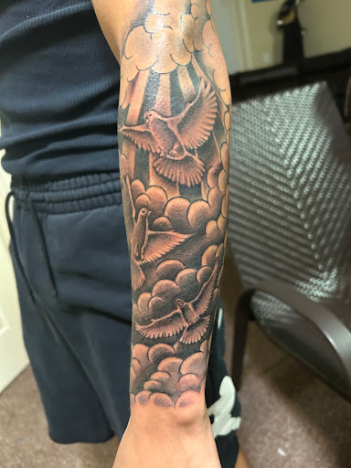 Explore tattoo blending ideas, creative tattoo ideas in San Antonio, available at Its Live Through This Tattoos, Supplies, & Piercings