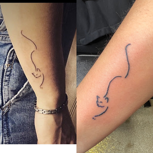 Explore traditional elbow tattoo ideas, creative tattoo ideas in Toledo, available at Meraki Tattoo