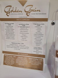Restaurant Golden Grain à Montpellier (la carte)
