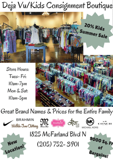 Consignment Shop «Deja Vu / DeJa Kids Consignment Boutique Tuscaloosa», reviews and photos, 1825 Mcfarland Blvd N #120, Tuscaloosa, AL 35406, USA