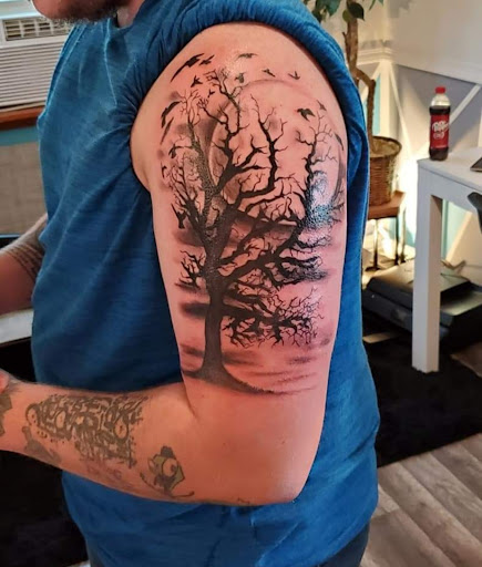 Explore family sleeve tattoo ideas, creative tattoo ideas in Loogootee, available at The Inkspot Tattoo Shop LLC