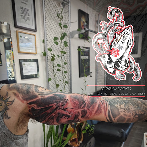 Explore golf tattoo ideas, creative tattoo ideas in Palm Desert, available at Picazo Tattoo Studio