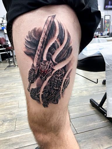 Explore half sleeve men tattoo ideas, creative tattoo ideas in El Paso, available at American Tattoo Society of Ft Bliss