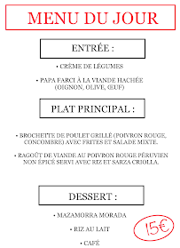 LA ESCONDIDA PARIS 14 à Paris menu
