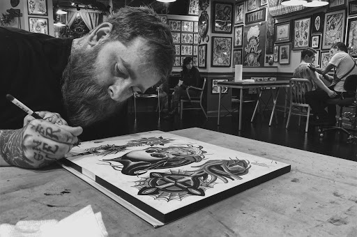 Explore oriental sleeve tattoo ideas, creative tattoo ideas in Jackson, available at Electric Dagger