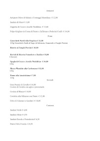 Restaurant Ristorante Pizzeria La Torre à Oristano (le menu)