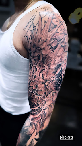 Explore mens sleeve tattoo idea, creative tattoo ideas in Saint Paul, available at Supreme Art Of War Inc