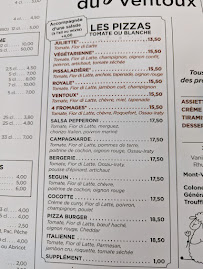 LA BERGERIE DU VENTOUX à Mormoiron menu