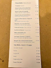 Carte du Osteria Cinghiale Bianco à Florence