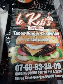 Chez Mémo Kebab - LE KEB'S à Nancy menu