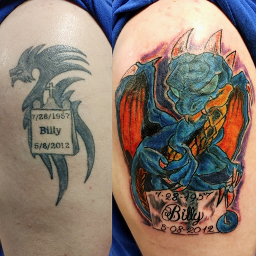 Explore yellowstone tattoo ideas, creative tattoo ideas in Lafayette, available at DragonsBane Tattoo & Body Piercing