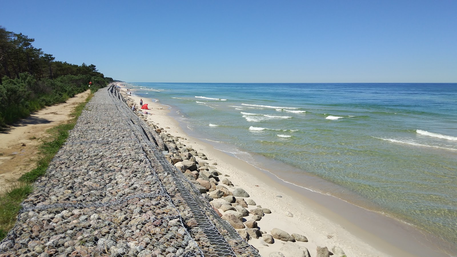 Photo de Ostrowo Beach avec rivage droit, long